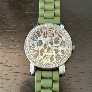 Geneva Green and Silver Women's Watch